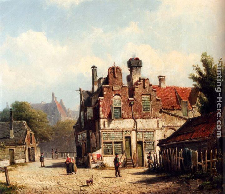 Houses Along A Village Street In Summer painting - Willem Koekkoek Houses Along A Village Street In Summer art painting